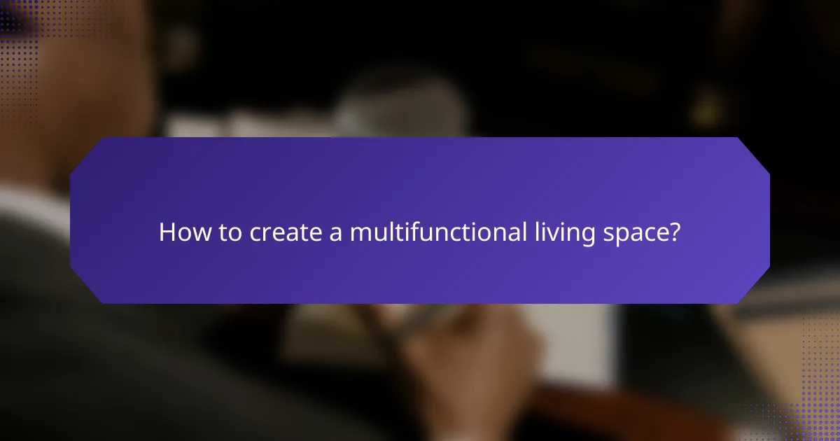 How to create a multifunctional living space?