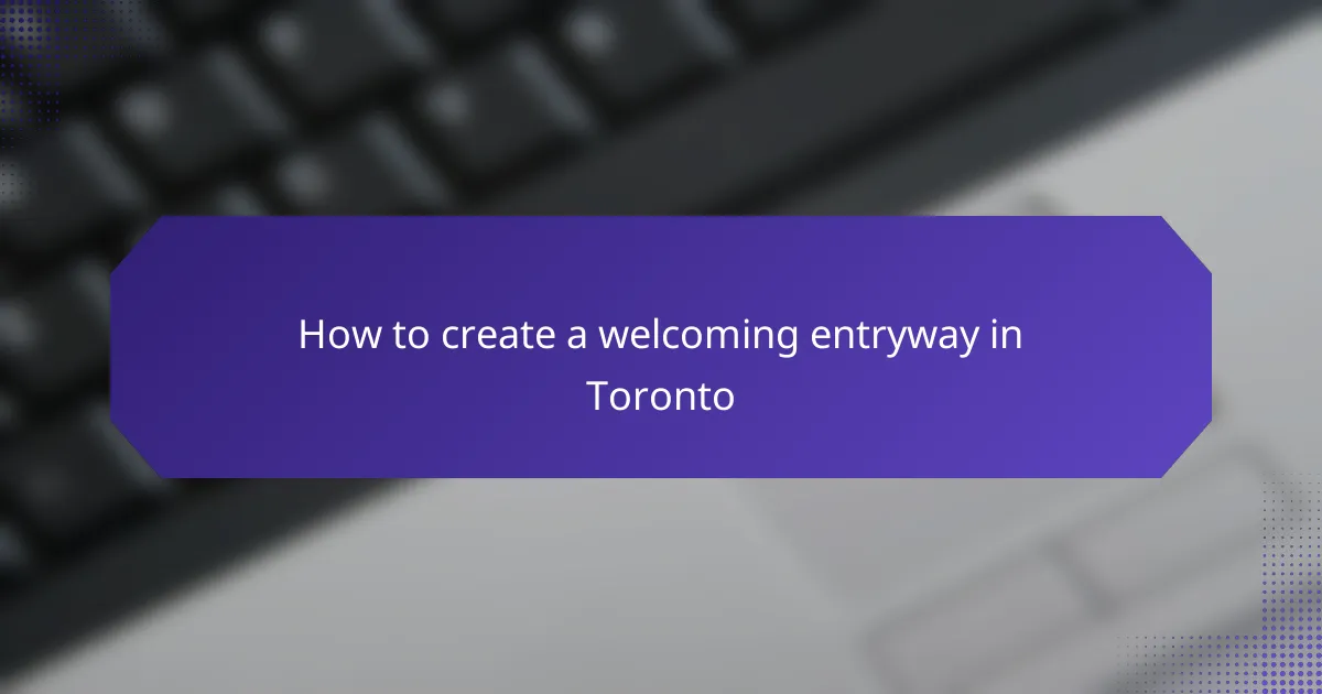 How to create a welcoming entryway in Toronto