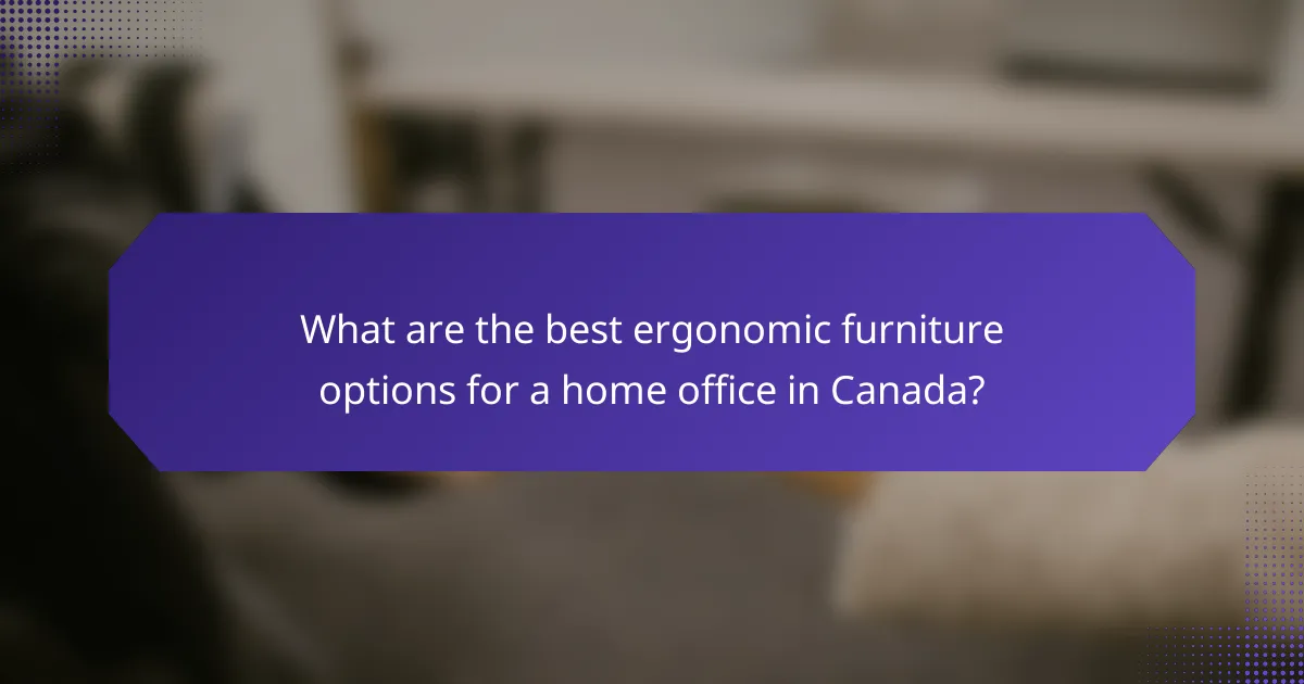 What are the best ergonomic furniture options for a home office in Canada?
