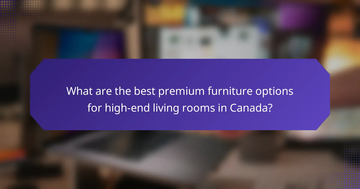 What are the best premium furniture options for high-end living rooms in Canada?
