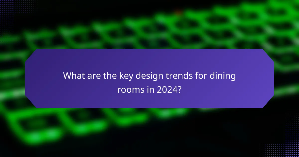 What are the key design trends for dining rooms in 2024?