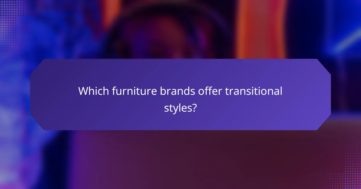 Which furniture brands offer transitional styles?